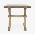 Carlyle Crossing Modern Rustic Distressed Solid Wood Pine End Table with Trestle