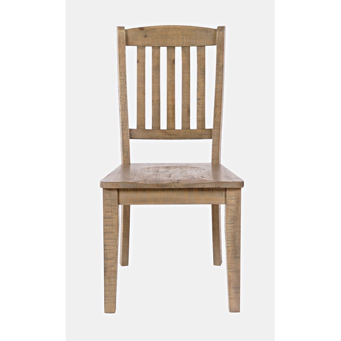 2 Jofran Furniture Carlyle Crossing Distressed Medium Brown Slatback Dining Chairs JFN-1921-400KD