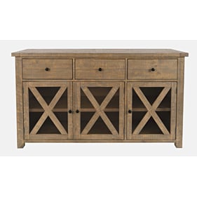 Jofran Furniture Carlyle Crossing Distressed Medium Brown Storage Buffet