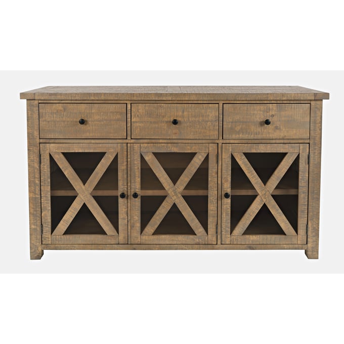 Jofran Furniture Carlyle Crossing Distressed Medium Brown Storage Buffet JFN-1921-64