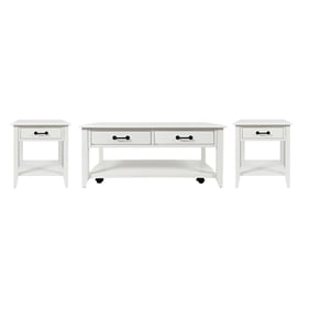 Jofran Furniture North Fork Country Off White 3pc Coffee Table Set