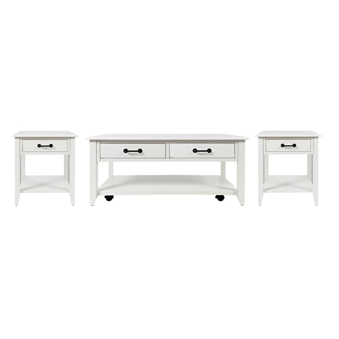 Jofran Furniture North Fork Country Off White 3pc Coffee Table Set JFN-1976-OCT-S1