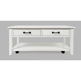 Jofran Furniture North Fork Country Off White Coffee Table With Casters