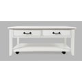 North Fork Acacia 2 Drawer Coffee Table with Casters