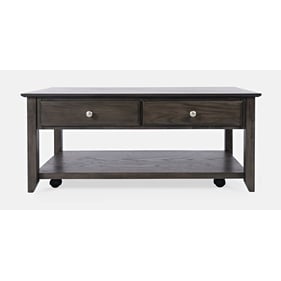 Jofran Furniture Modern Espresso Grey Brown Four Drawers Coffee Table