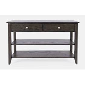 Jofran Furniture Modern Espresso Grey Brown Sofa Console Table