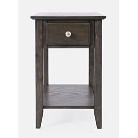 Jofran Furniture Modern Espresso Grey Brown Chairside Table