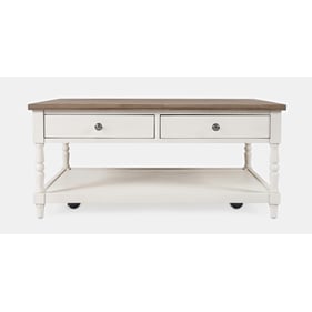 Jofran Furniture Grafton Farms White Brown 2 Drawer Coffee Table