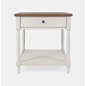 Jofran Furniture Grafton Farms White Brown End Table