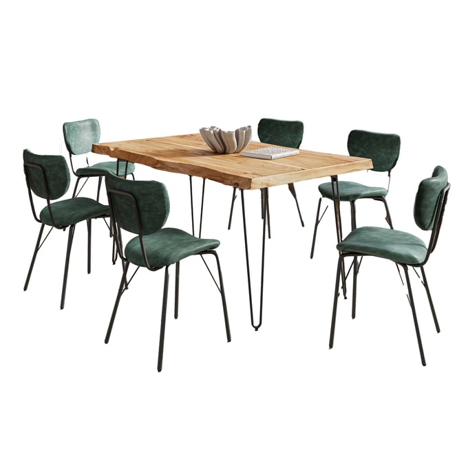 Jofran Furniture Natures Edge Natural and Jade 7pc Dining Set JFN-1985-60D-6-OWNCHJD