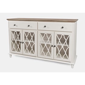 Jofran Furniture Aurora Hills Brushed White 4 Door Accent Chest