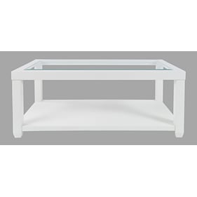 Jofran Furniture Urban Icon White Rectangular Glass Inlay Coffee Table