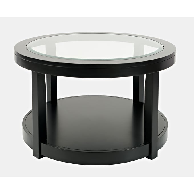 Jofran Furniture Urban Icon Black Round Glass Inlay Coffee Table JFN-2001-2