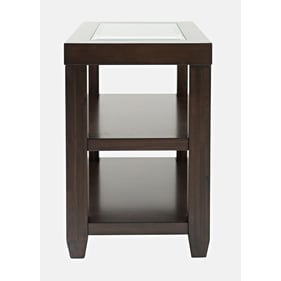 Jofran Furniture Urban Icon Merlot Glass Inlay Storage Chair Side End Table