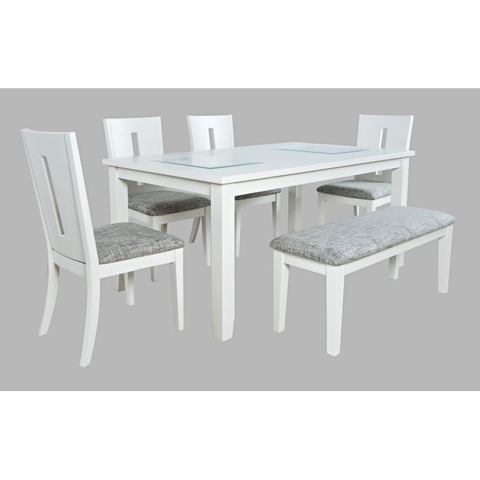 Jofran Furniture Urban Icon White 6pc Dining Room Set JFN-2003-66-DR-S4