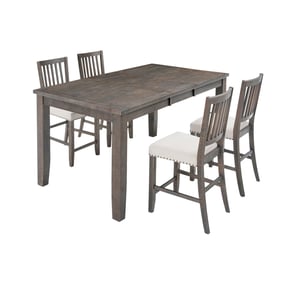 Jofran Furniture Willow Creek Distressed Brown 5pc Counter Height Set