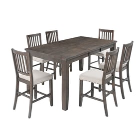 Jofran Furniture Willow Creek Distressed Brown 7pc Counter Height Set