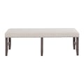 Willow Creek Distressed Solid Pine Upholstered Dining Bench