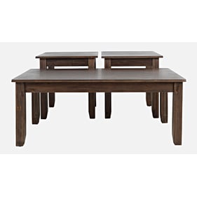 Jofran Furniture Eros Brushed Chestnut 3pc Coffee Table Set