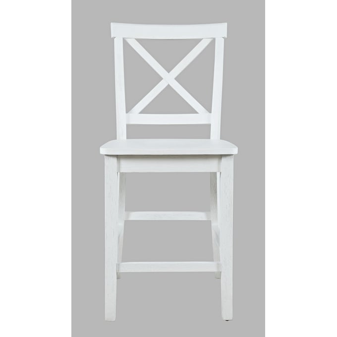 2 Jofran Furniture Eastern Tides White Counter Height Stools JFN-2146-BS420KD