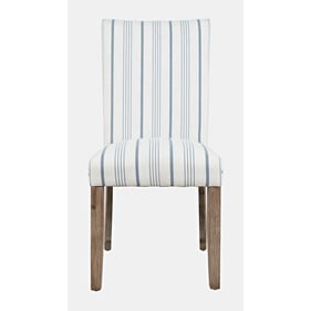 2 Jofran Furniture Eastern Tides Blue Stripe Parsons Dining Chairs