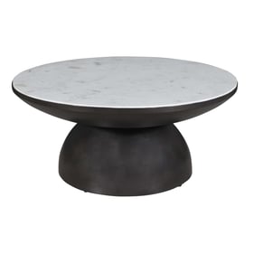 Jofran Furniture Circularity White Gunmetal Round 3pc Coffee Table Set