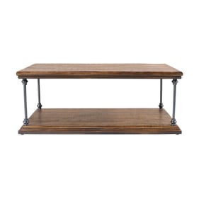 Jofran Furniture Larson Distressed Brown 50 Inch Coffee Table with Storage