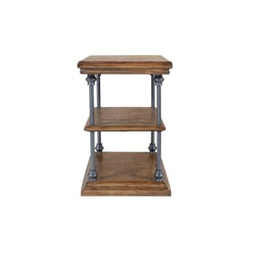 Jofran Furniture Larson Distressed Brown Chairside End Table with Storage