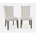 Telluride Contemporary Rustic Pine Parsons Striped Upholstery Dining Chair (Set of 2)