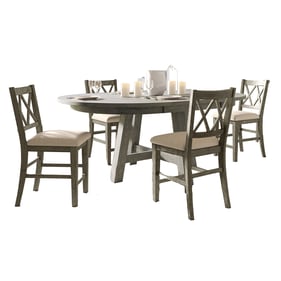 Jofran Furniture Telluride Driftwood Grey 5pc Counter Height Set with Cross...