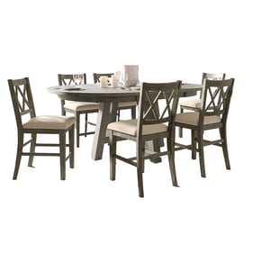 Jofran Furniture Telluride Driftwood Grey 7pc Counter Height Set with Cross...