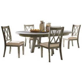 Jofran Furniture Telluride Driftwood Grey 5pc Dining Room Sets with Cross B...