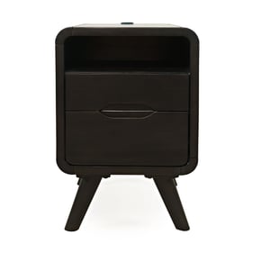 Jofran Furniture Marlowe Dark Brown USB Charging Chairside End Table