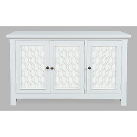 Jofran Furniture Isabella White 54 Inch Mirrored Accent Storage Cabinet