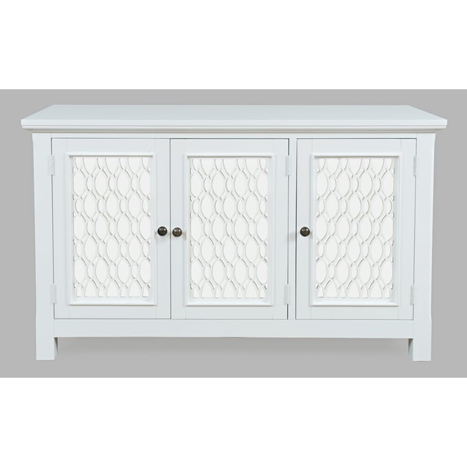 Jofran Furniture Isabella White 54 Inch Mirrored Accent Storage Cabinet JFN-2251-54KD