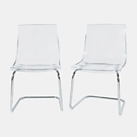 2 Jofran Furniture Urban Archive Clear Acrylic Dining Chairs