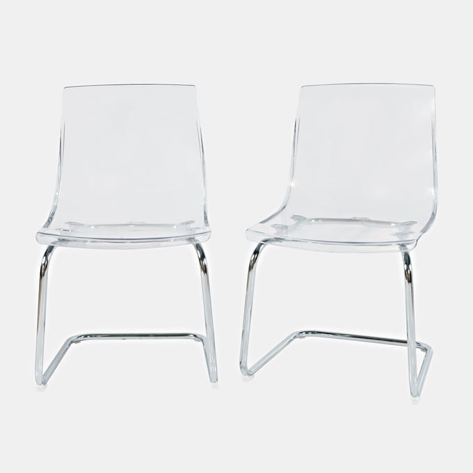 2 Jofran Furniture Urban Archive Clear Acrylic Dining Chairs JFN-2271-CLARITY