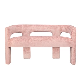 Jofran Furniture Gwen Pink Upholstered Sculpture Bench