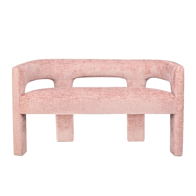 Jofran Furniture Gwen Pink Upholstered Sculpture Bench JFN-2271-GWENBNPNK