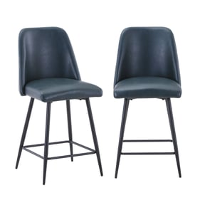 2 Jofran Furniture Maddox Blueberry Upholstered Counter Height Stools