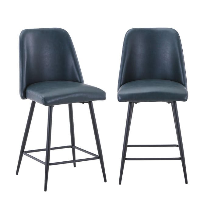 2 Jofran Furniture Maddox Blueberry Upholstered Counter Height Stools JFN-2271-MADDOXSTBLB