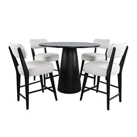 Jofran Furniture Nash Black 5pc Counter Height Set with Upholstered Barstoo...