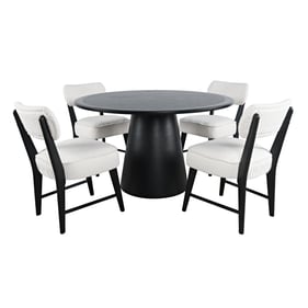 Jofran Furniture Nash Black 5pc Pedestal Dining Set