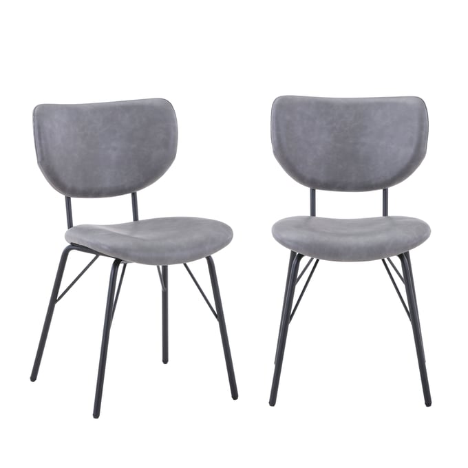 2 Jofran Furniture Owen Grey Split Back Upholstered Dining Chairs JFN-2271-OWENCHGRY