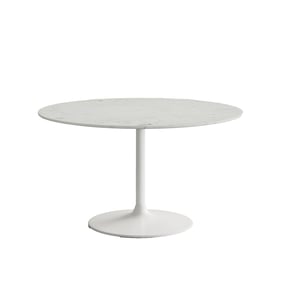 Jofran Furniture Rowan White 54 Inch Pedestal Round Marble Dining Table