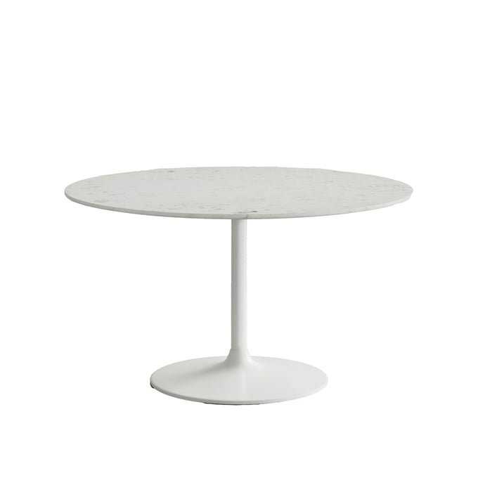 Jofran Furniture Rowan White 54 Inch Pedestal Round Marble Dining Table JFN-2271-ROWAN54TBWKT