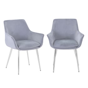 2 Jofran Furniture Stella Platinum Upholstered Dining Chairs