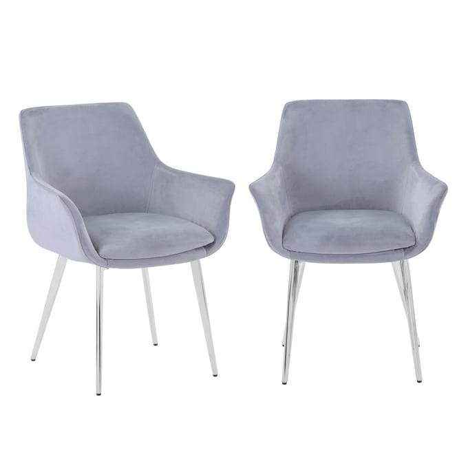 2 Jofran Furniture Stella Platinum Upholstered Dining Chairs JFN-2271-STELLACHPLT