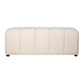 Jofran Furniture Tess Natural Cream Boucle Upholstered Plush Bench