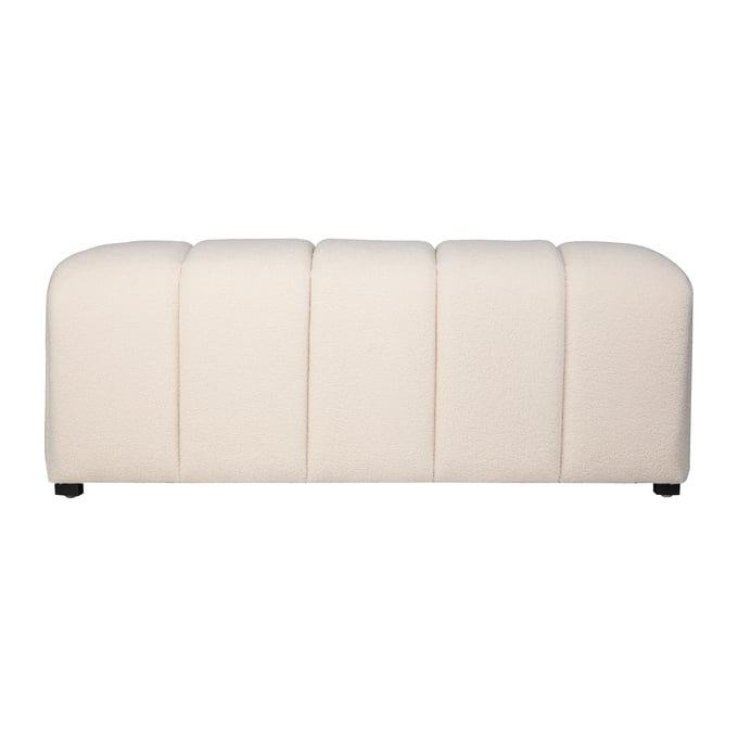 Jofran Furniture Tess Natural Cream Boucle Upholstered Plush Bench JFN-2271-TESSBNNAT